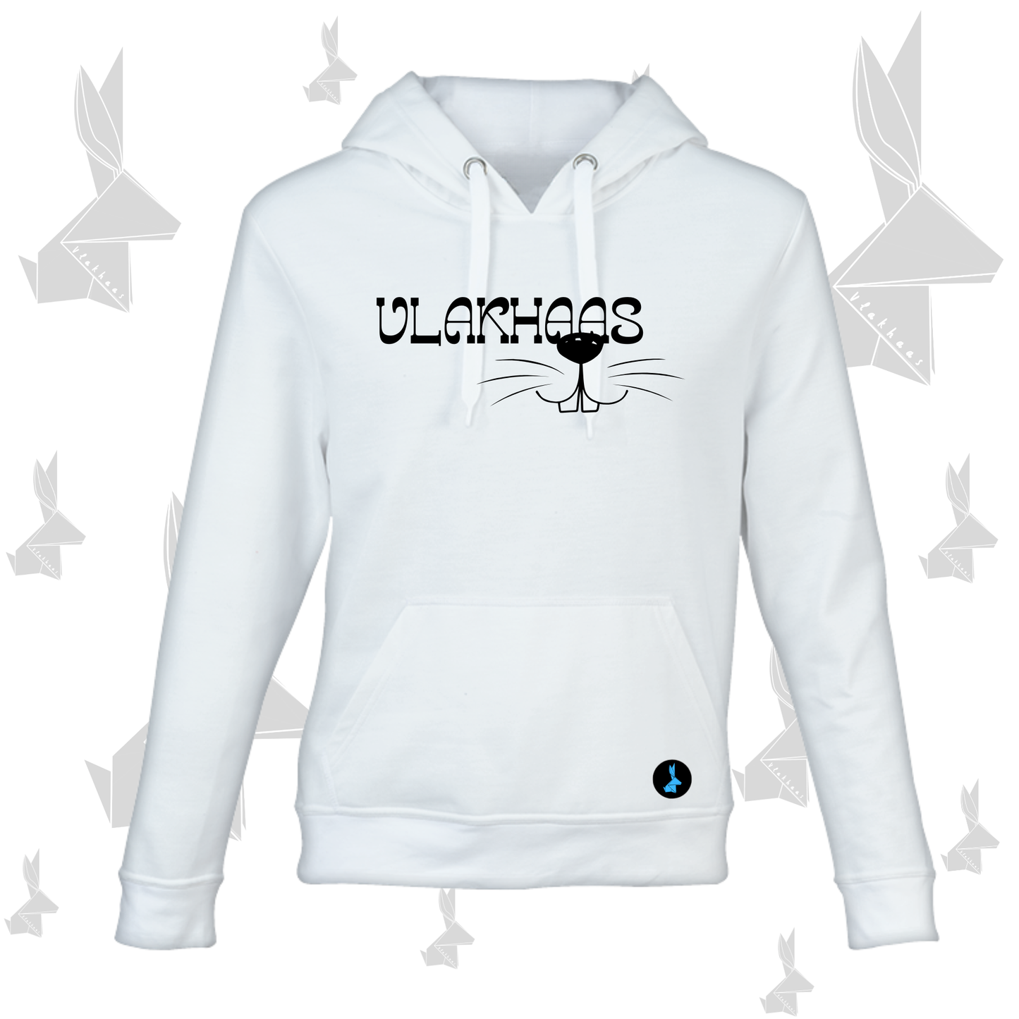 Vlakhaas Gesig Hoodie vir Mans en Dames