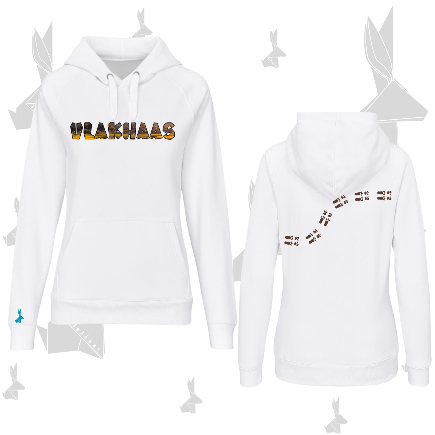 Vlakhaas voetspore Kappie Trui vir Mans en Dames