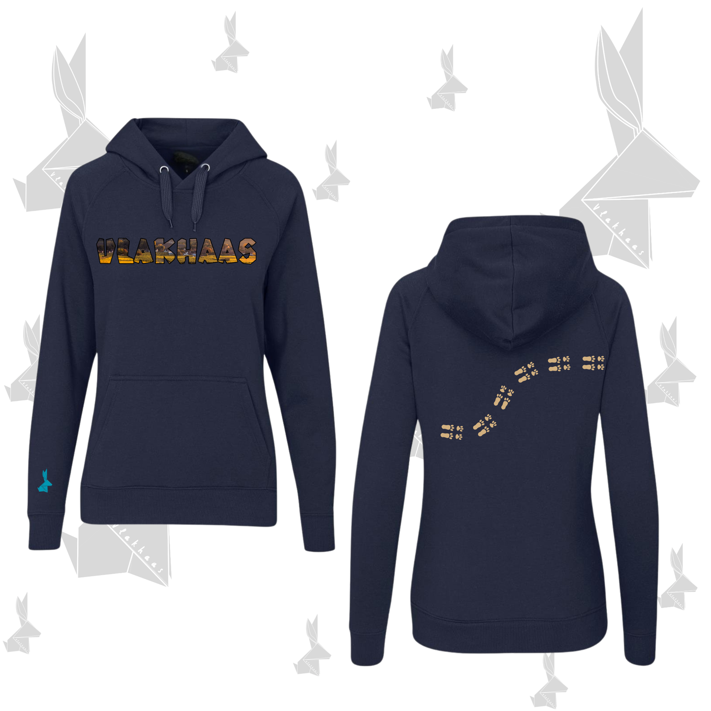 Vlakhaas voetspore Kappie Trui vir Mans en Dames