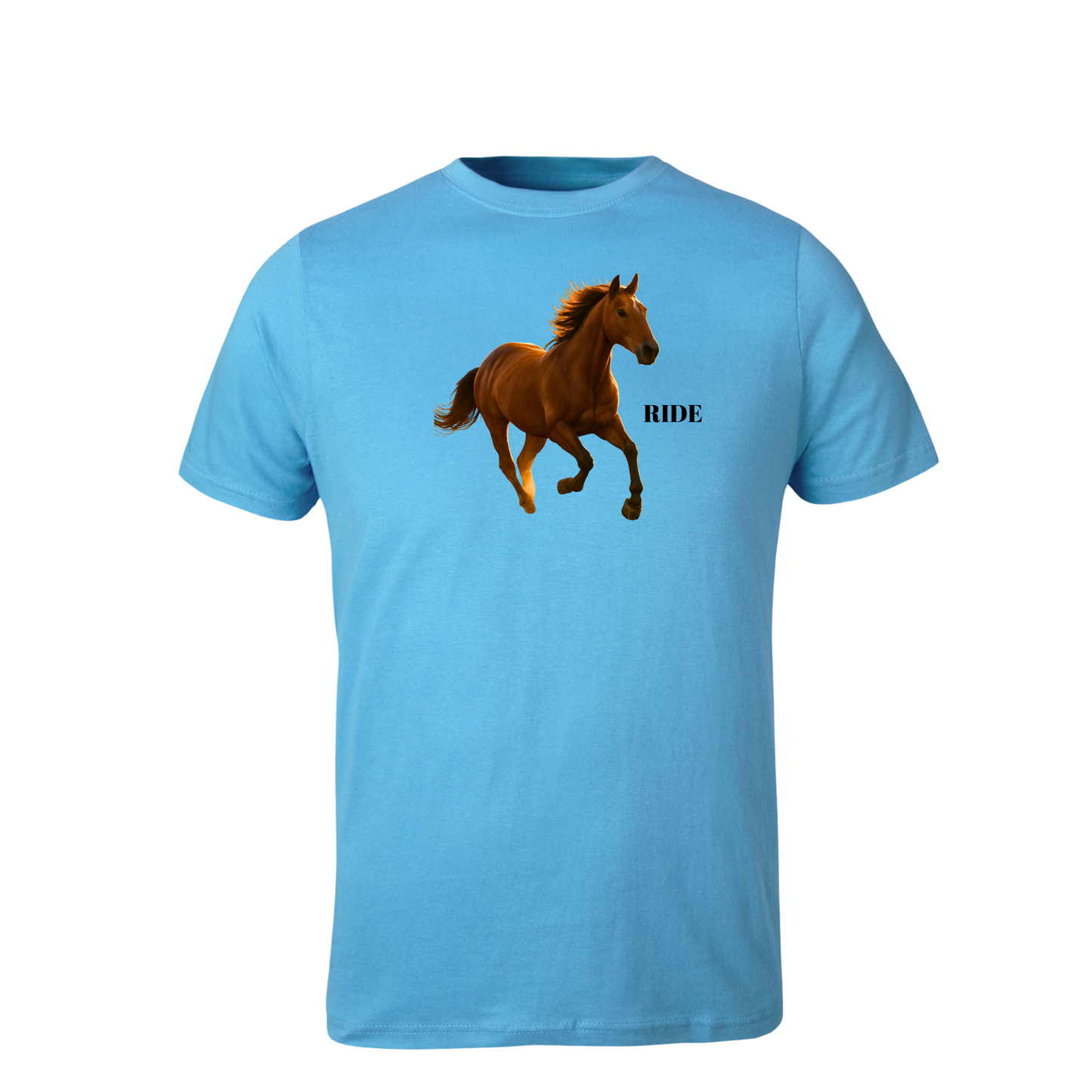 RIDE Brown horse T-Hemp vir Mans en Dames