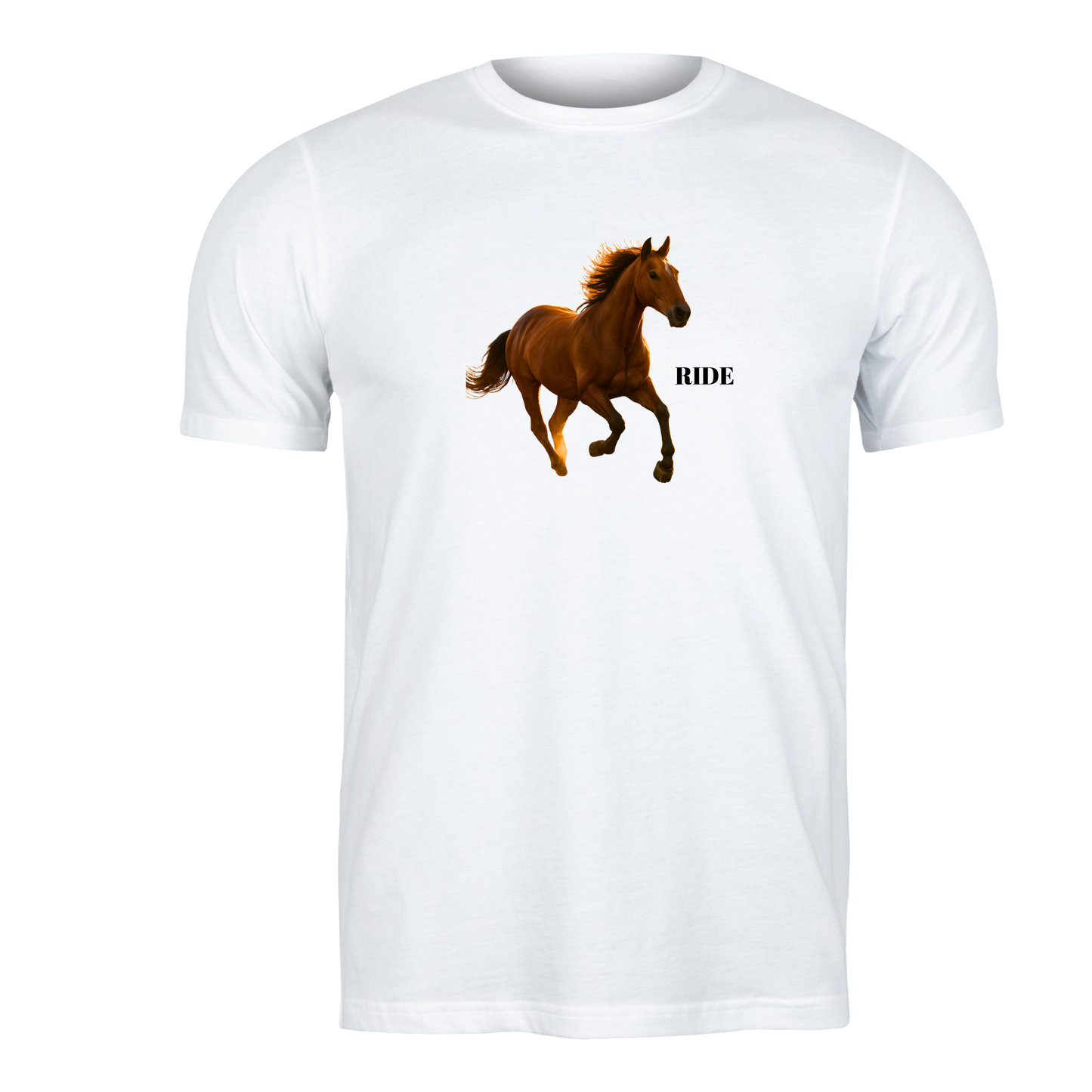 RIDE Brown horse T-Hemp vir Mans en Dames