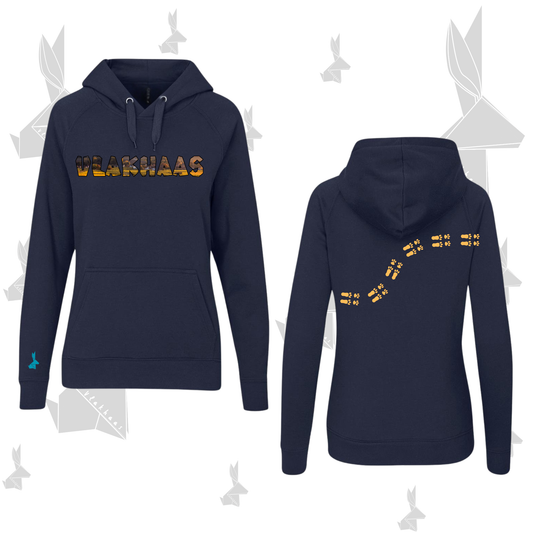 Vlakhaas Voetspore Hoodies vir Mans en Dames